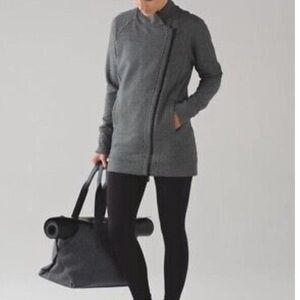 LULULEMON BACK TO IT WRAP FLEECE JACKET HEATHERED Gray Size 6
